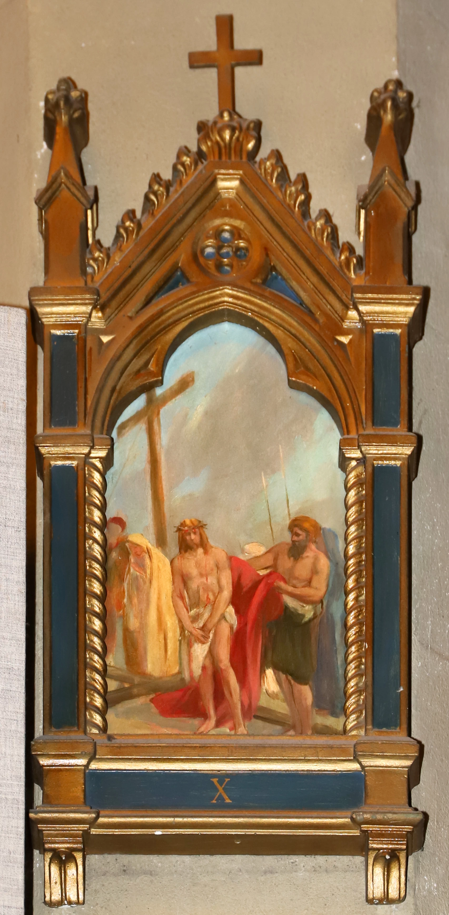 Via Crucis, 1927, stazione 10 Gesù è spogliato delle vesti - Chiesa dei sette santi, Firenze